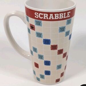 Scrabble Themed Mug - Red, Blue, Cream